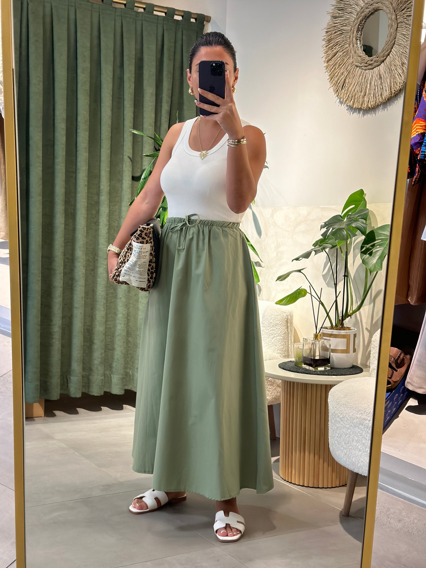 Beli Lastikli Poplin Etek