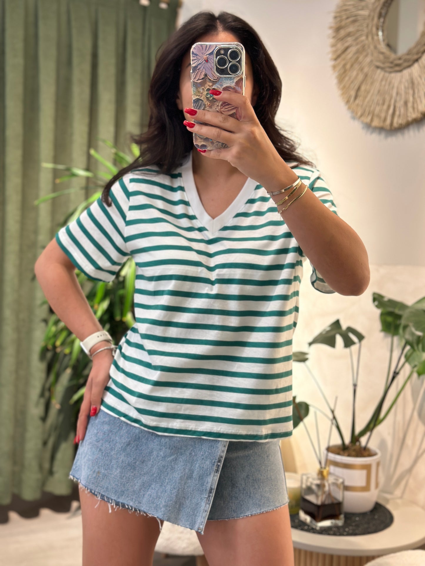 Marka Model Çizgili tshirt