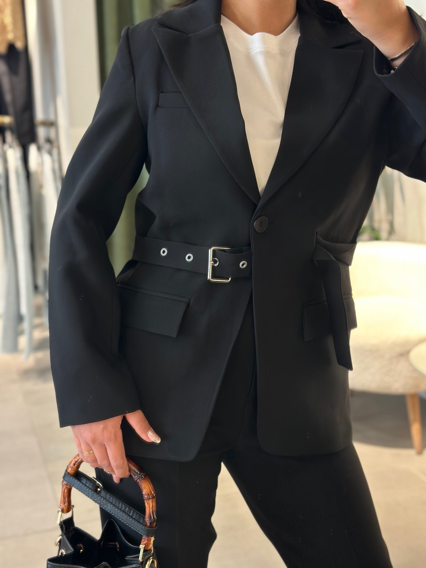 Kemerli Tasarım Blazer Ceket