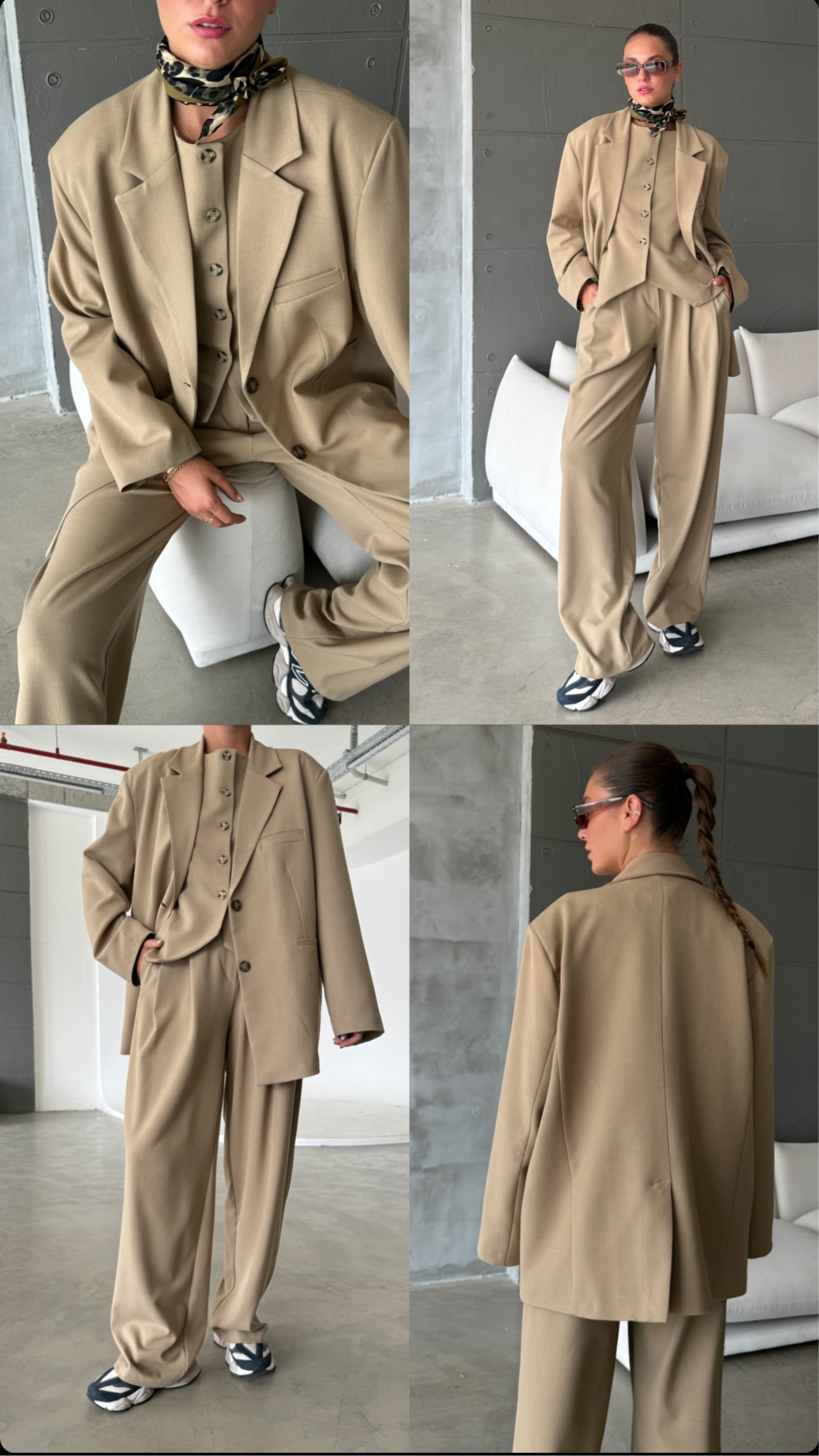 Carla Premium Blazer Ceket- Sarı Bej