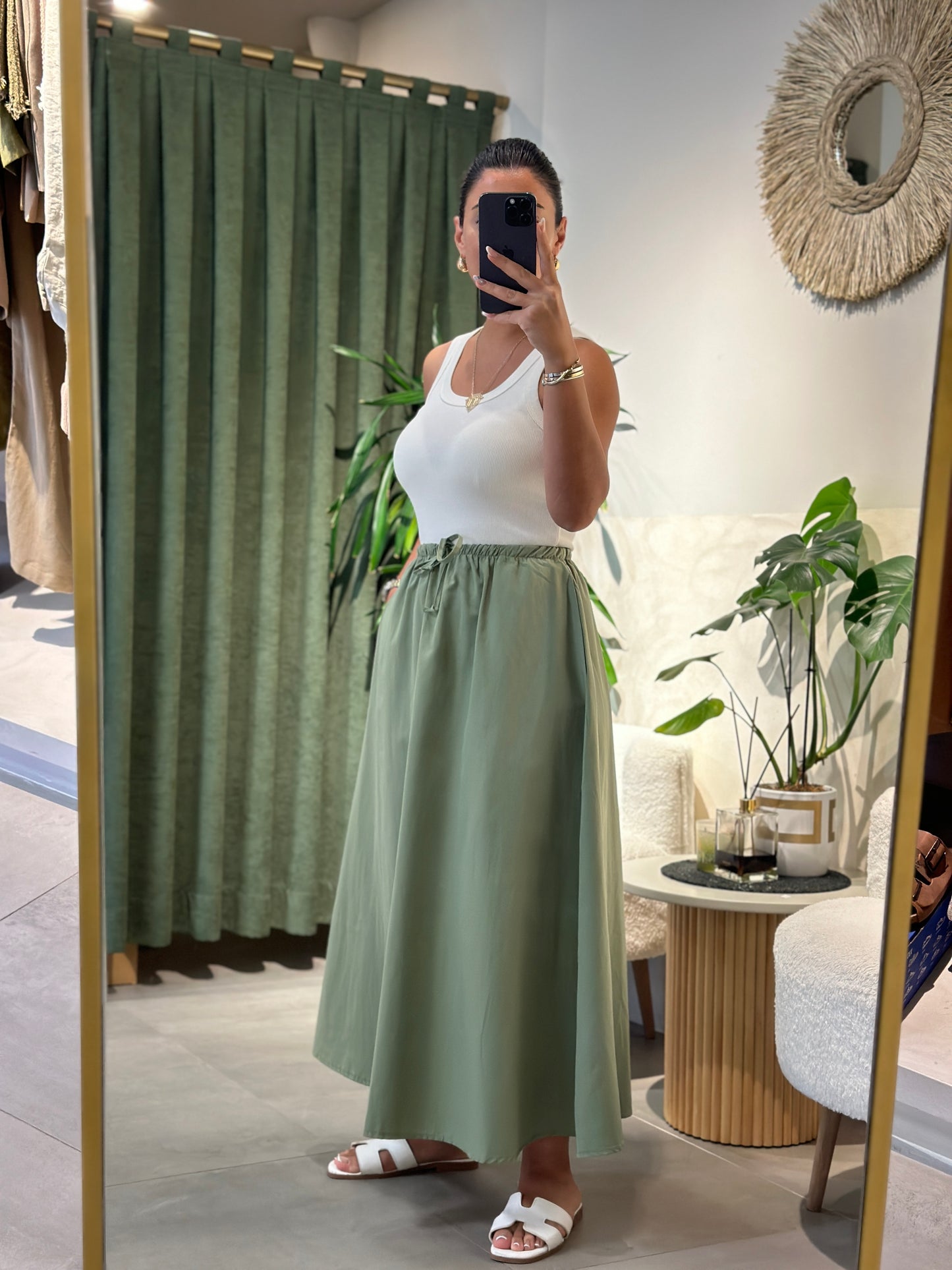 Beli Lastikli Poplin Etek