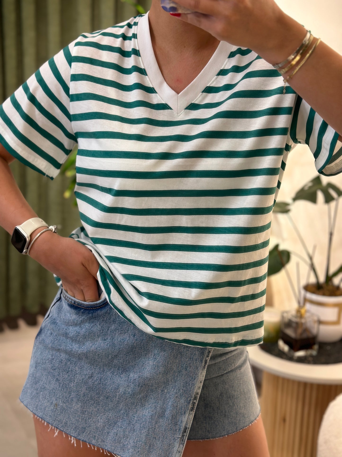 Marka Model Çizgili tshirt