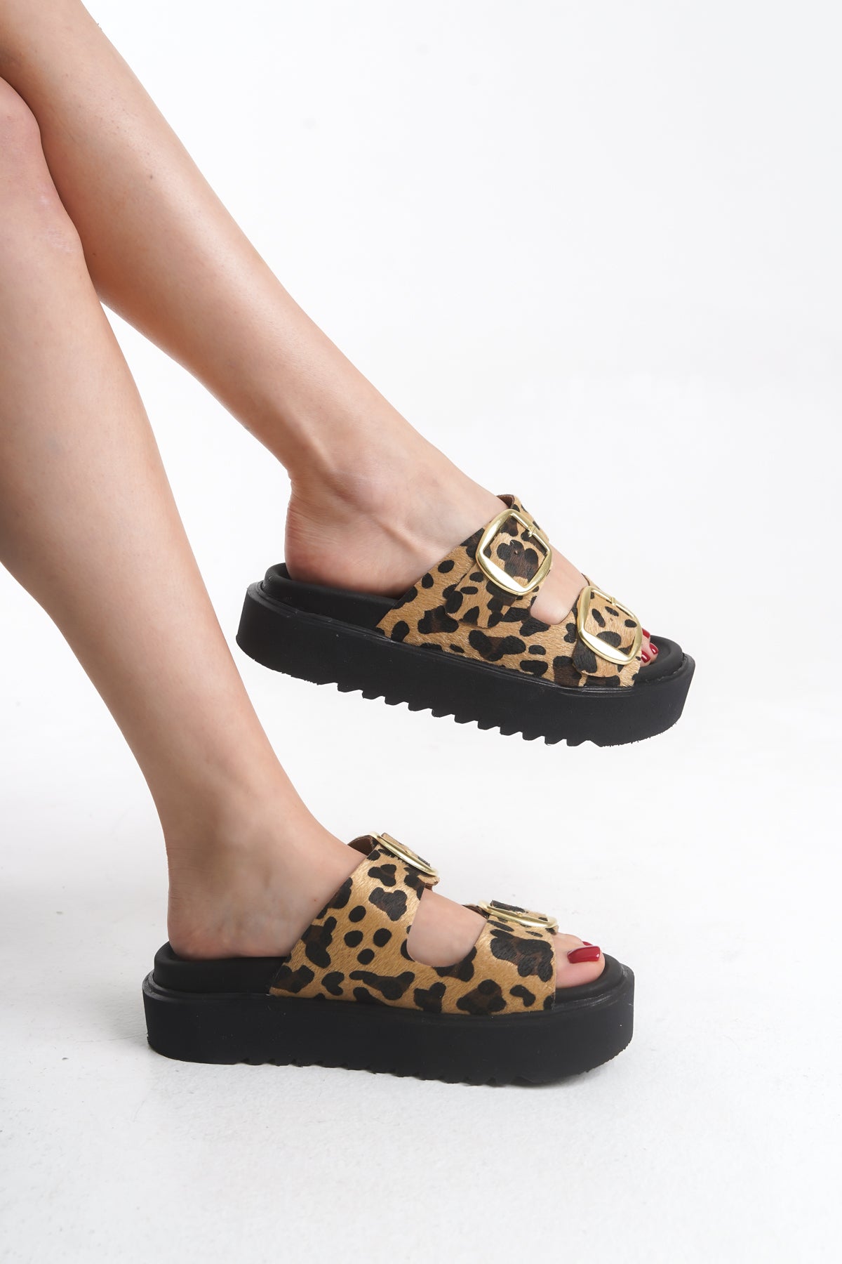 Leopar Toka Detaylı Günlük Terlik