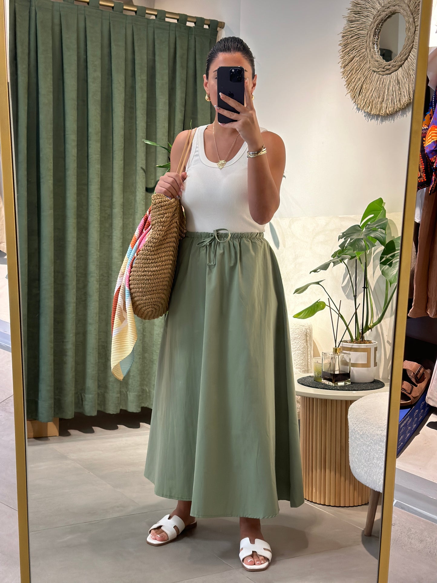 Beli Lastikli Poplin Etek