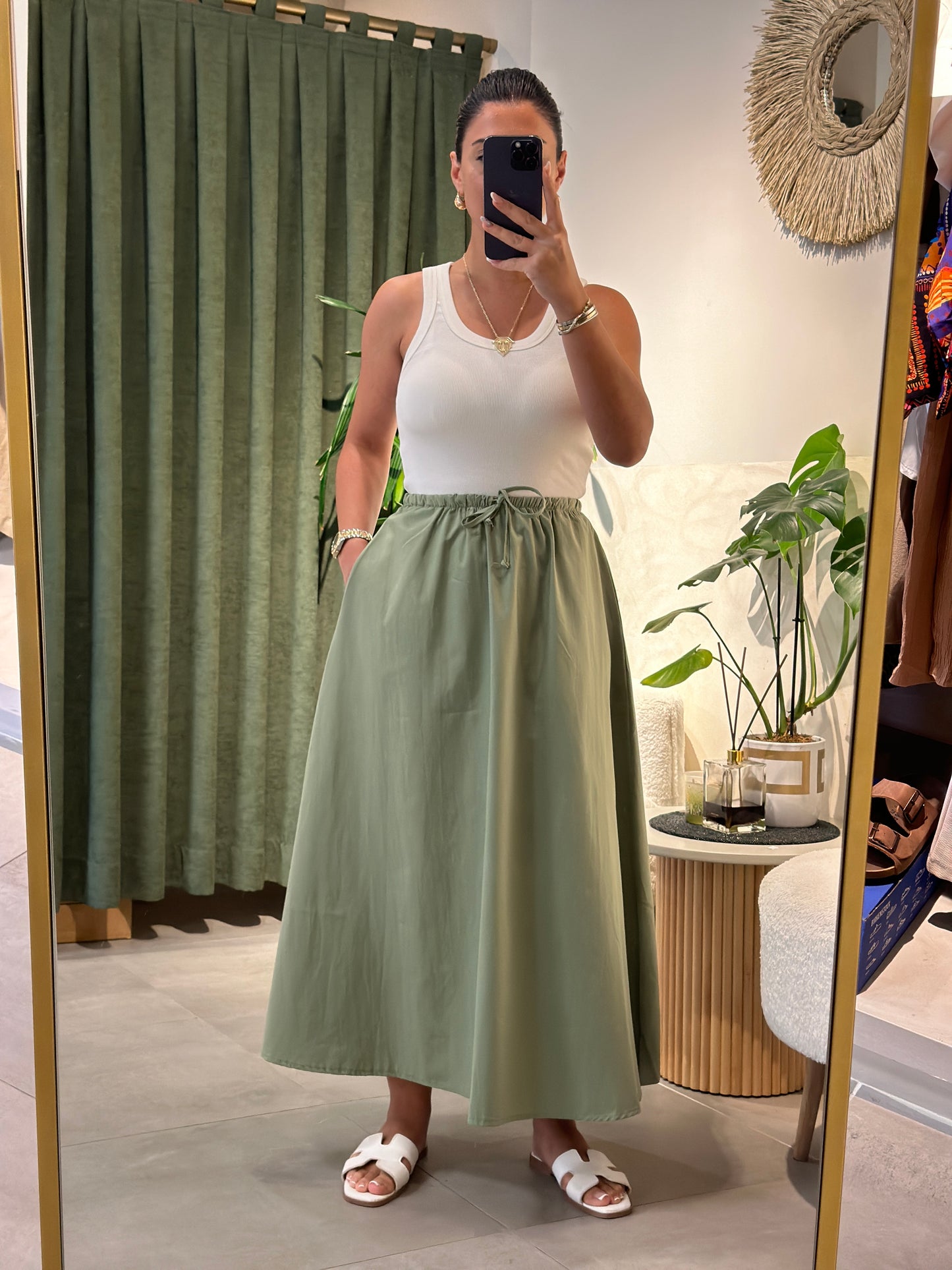 Beli Lastikli Poplin Etek