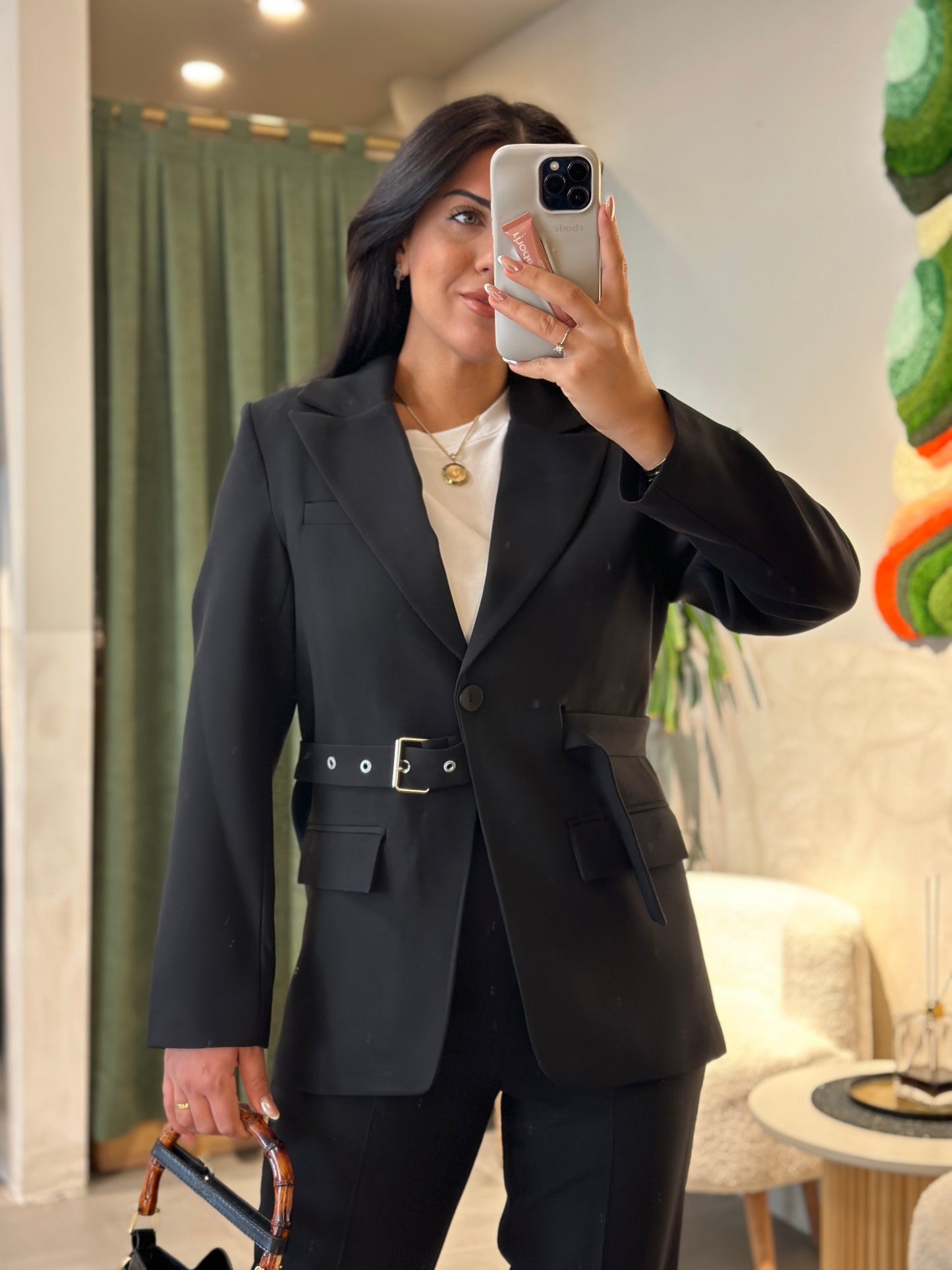 Kemerli Tasarım Blazer Ceket
