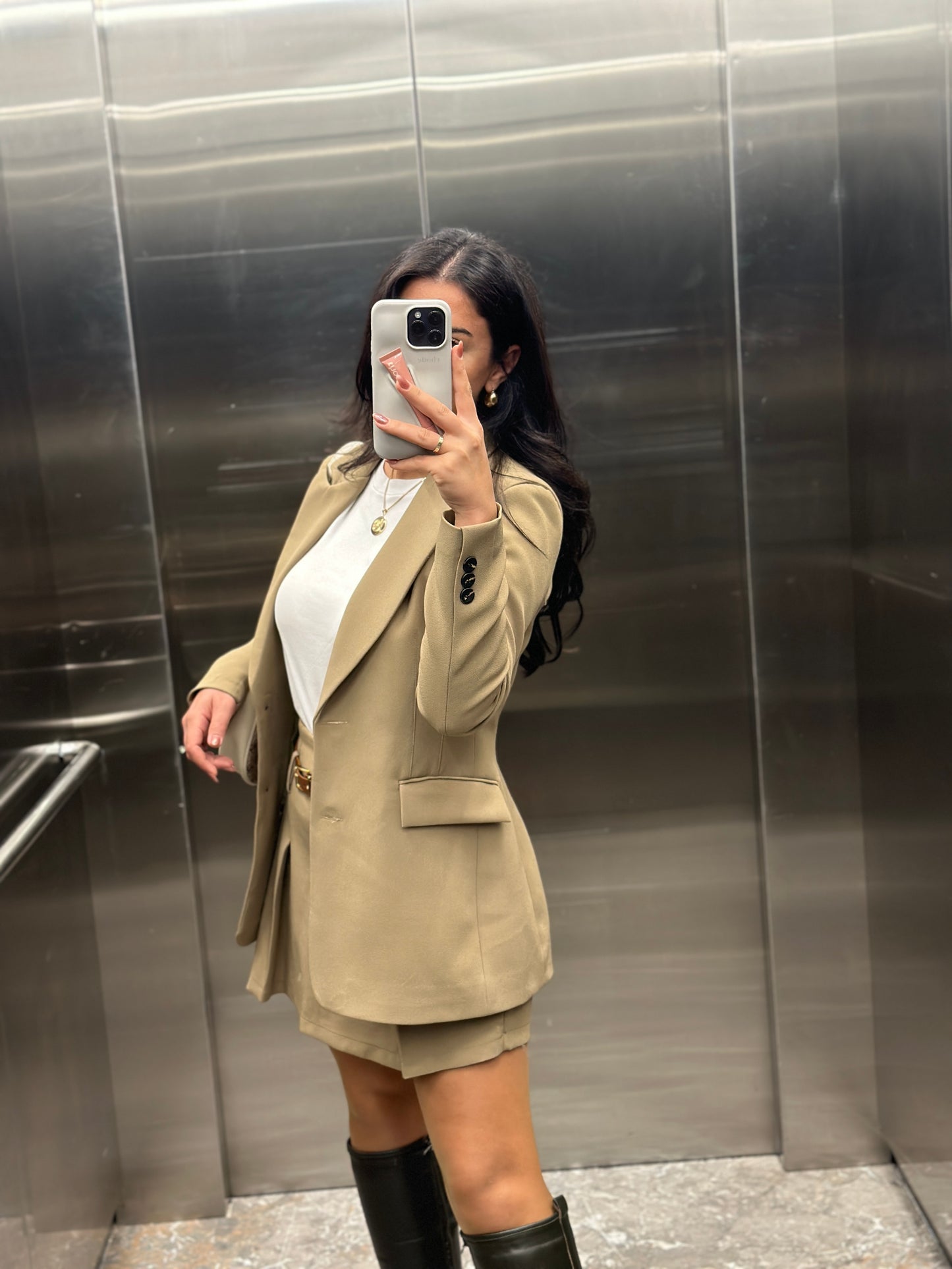 Premium Kalitede Belden Pensli Blazer Ceket
