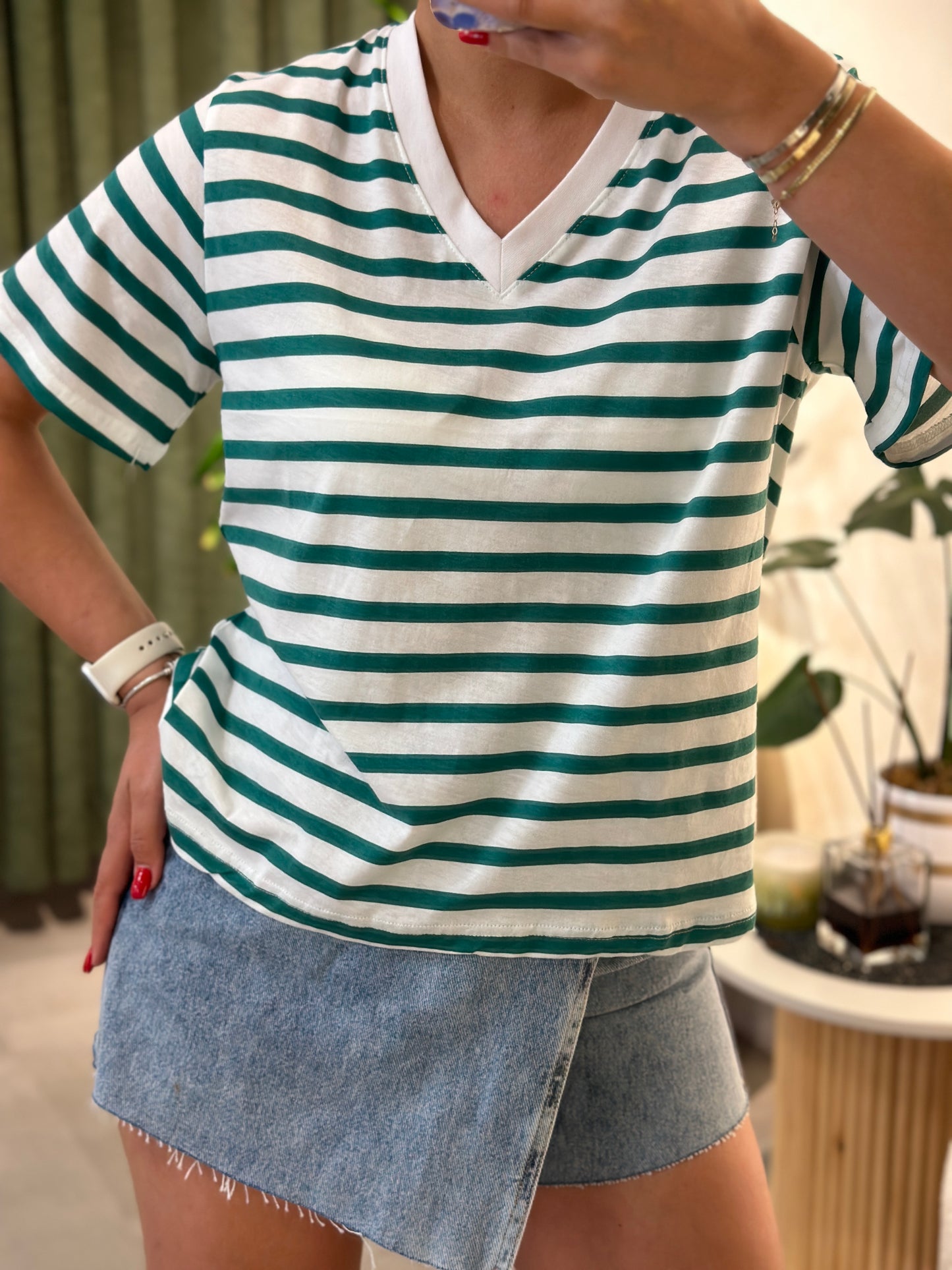 Marka Model Çizgili tshirt